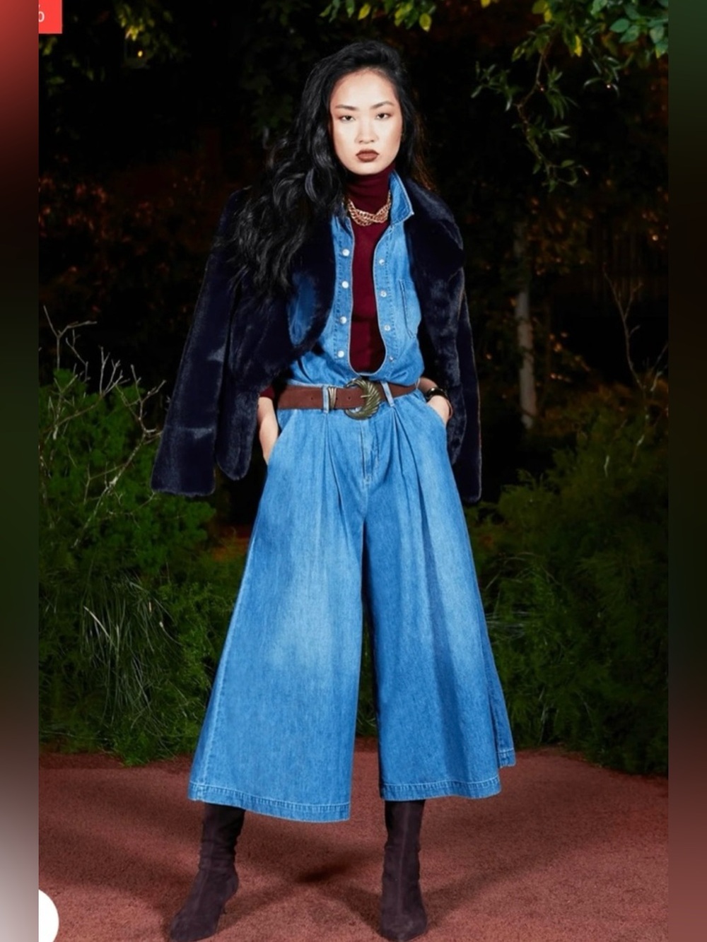 L’Agence Elowyn pleated palazzo jeans